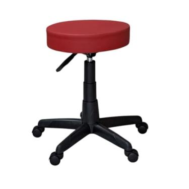 Imagem de Cadeira Giratória Mocho, Ajuste de Altura e Rodízios - Ideal para Estética, Manicure, Tatuagem, Odontologia e Uso Doméstico - Vermelho