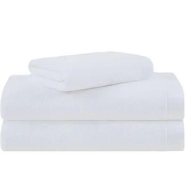 Imagem de Kit Toalha Hotelaria Banho Rosto E Piso 380g-m² Algodão Branco - BENE 
