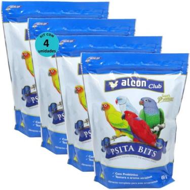 Imagem de Alcon club psita bits 450g super premium kit com 4 ração para aves