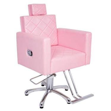Imagem de Cadeira Poltrona Hidráulica Reclinável Evidence - Click Cadeiras, Rosa