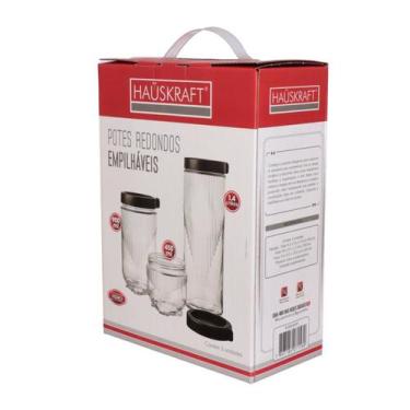 Imagem de Conjunto de 3 Potes Redondos Empilháveis - Hauskraft