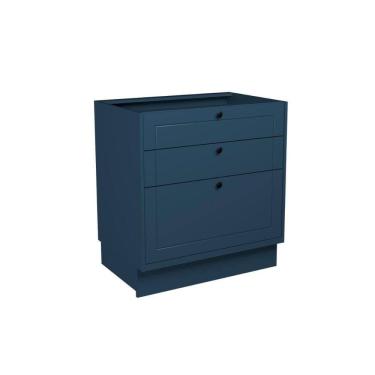 Imagem de Balcão de Cozinha Évora PH 3120 c/ 3 Gavetas e Divisor de Talheres s/ Tampo 80cm Azul - Herval