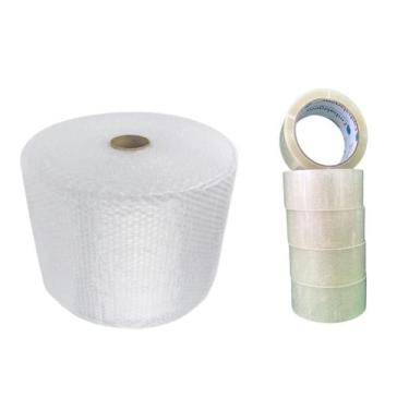 Imagem de Kit com Plástico Bolha 40x100m  Fita 45mm x 100m Embale com Segurança 