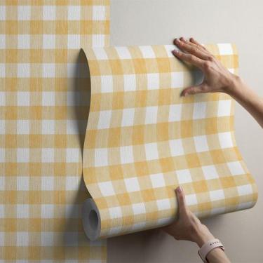 Imagem de Papel De Parede Xadrez Adesivo 10 Metros Lavável Autocolante - PAPEL E