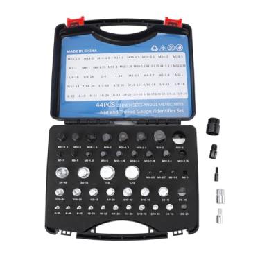 Imagem de TOPINCN Verificador de Fios de Porca e Parafusos, 44 Pcs Porca e Parafusos Medidores (23 Polegadas e 21) Com Caixa para Verificação de Tamanho Em área Estreita e Complicada, Parafusos