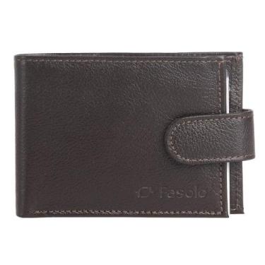 Imagem de Carteira Masculina de Couro Fasolo com Botão H016143 Café, Café, Único