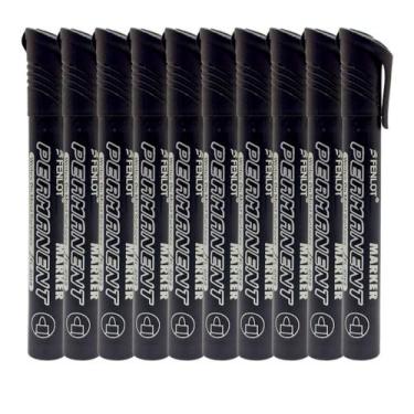 Imagem de Kit 10 Canetão Marcador Permanente Pincel Atômico Ponta Fina - Armarin