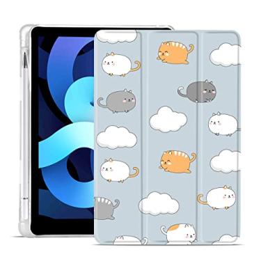 Imagem de MAYCARI Capa de gato colorida para iPad Mini 8,4" 2021 com suporte para lápis, capa protetora fofa para iPad 6ª geração com TPU macio, capa para dormir/acordar automática capa fina para meninas e mulheres
