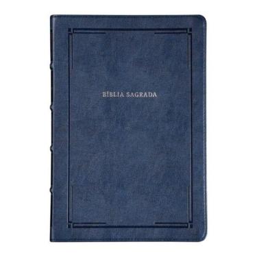 Imagem de Bíblia Slim Nvi, Letra Grande, Couro-Soft Azul, Luxo, Barroca, Leitura Perfeita