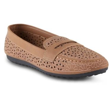 Imagem de Harborsides Sapatilhas femininas confortáveis Bento, palmilha de espuma viscoelástica, sola Flex A Lite, Marrom, sela, 36