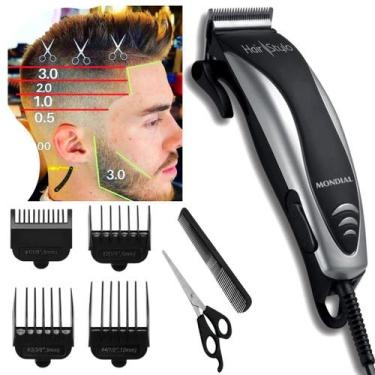 Imagem de Maquina De Cortar Cabelo Mondial Hair Stylo Cr-02, 110V, Prata/Preto