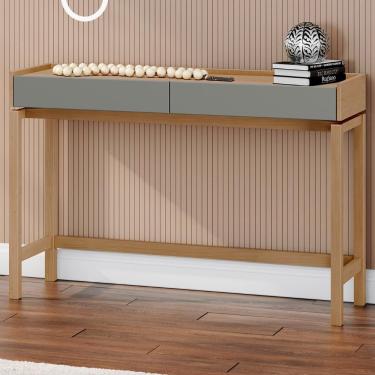 Imagem de Aparador Sala De Estar 120cm Pé Madeira Soleil Oak/cinza F07 - Mpozenato