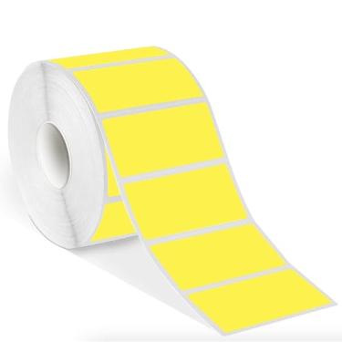 Imagem de STARLIBOO Etiquetas térmicas adesivas de 5 x 2,5 cm, etiquetas térmicas diretas amarelas para código de barras, adesivos autoadesivos multiusos retangulares para envio de endereço, 1100 folhas/rolo