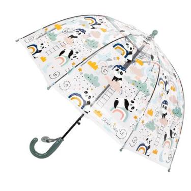 Imagem de Guarda-chuva MRTLLOA Kids Grey Panda Clear Bubble para crianças de 2 a