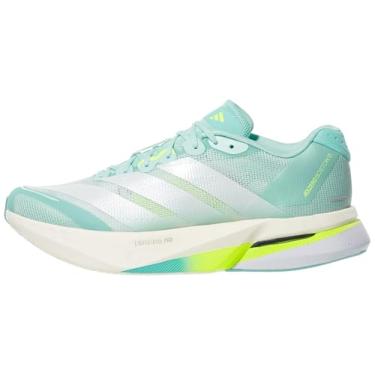 Imagem de adidas Tênis de corrida feminino Adizero Boston 13, Semiflash aqua/zero metálico/limão lúcido, 40