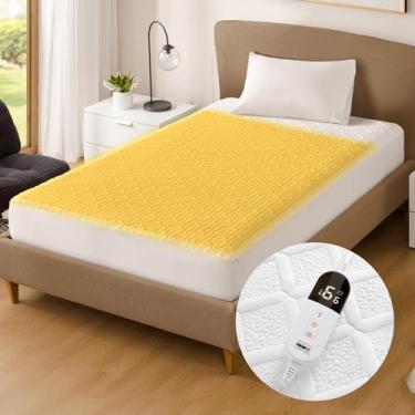 Imagem de Colchão aquecido tamanho solteiro – Aquecedor de cama elétrico Degrees of Comfort com controle único, 6 níveis de aquecimento, desligamento automático de 10 horas, camada de ar respirável, 99 cm x 190