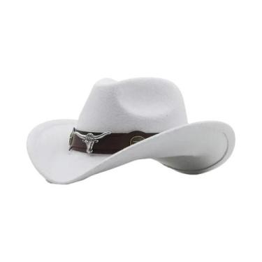 Imagem de Chapéu De Cowboy Étnico Vintage Em Denim, Fibra De Lã, Respirável, Par