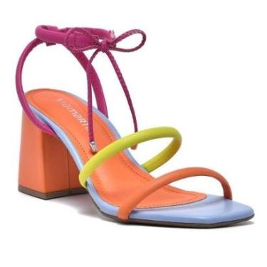 Imagem de Sandália Via Marte Colorida Salto Bloco Médio Geométrico 22-16706-Feminino