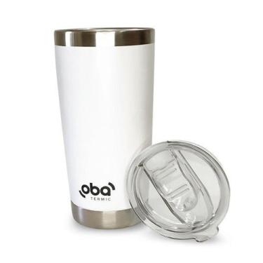 Imagem de Copo Térmico com Tampa e Abridor 591ml Branco - Oba Térmic