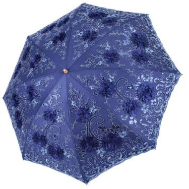 Imagem de Guarda-chuva Honeystore Vintage Lace UV Sun Folding Navy 85cm
