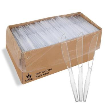 Imagem de Conjunto de talheres Pacote de 1000 de plástico transparente descartáv