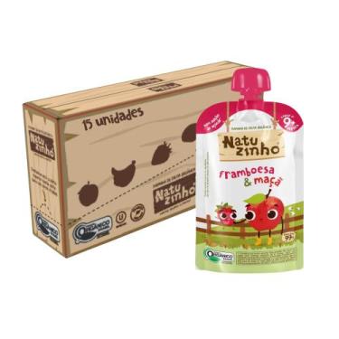 Imagem de Kit Papinha Organica Natuzinho Framboesa Maça Bebe 15 unid
