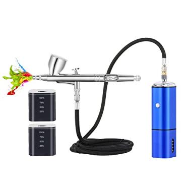 Imagem de CASUBARIS Auto stop cordless airbrush kit with compressor kit,rechargeable dual action air brush gun,connect with different airbrush pens to spray paints for multi use