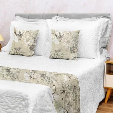 Imagem de Kit Peseira Super King + 2 Capas De Almofadas Piquet Favinho (Garden)