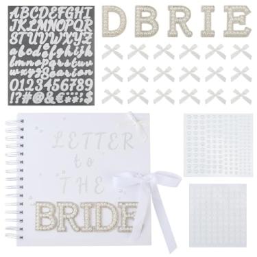 Imagem de ORIGACH 20 x 20 cm Letras para a Noiva Álbum de Fotos de Casamento Álbum de Álbum de Álbum de Álbum de 80 Páginas DIY Livro de Memória para Casamento e Aniversário Família (Branco)