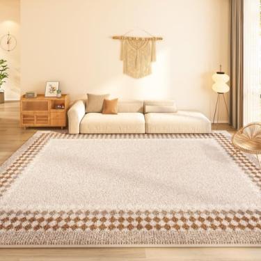 Imagem de Decoração de sala de estar, tapete retrô, minimalista, decoração de quarto, tapete grosso, macio e fofo, para vestiário (200x250 cm/F)