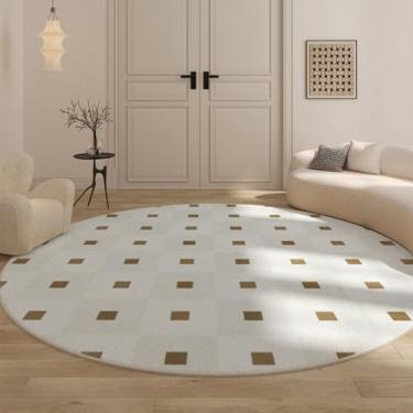 Imagem de Tapetes para quarto, casa, tapete macio, padrão xadrez, decoração para sala de estar, redondo, lavável, estudo (300x300 cm/A)