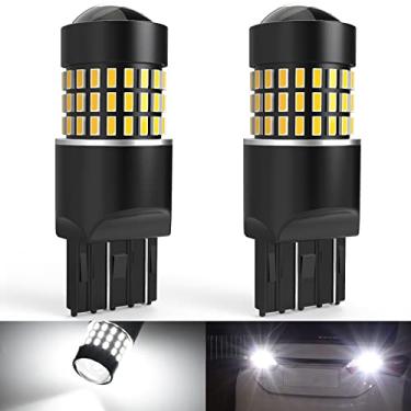 Imagem de NATGIC Lâmpadas LED Xenon White 7443 7444NA 7440 7440NA 1800LM 3014SMD 78-EX Chipsets com projetor de lente para luzes de ré, luzes traseiras, luzes de freio, 12-24 V (pacote com 2)
