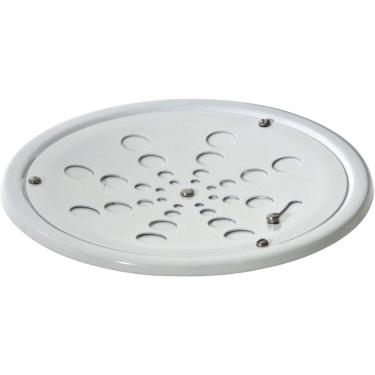 Imagem de Ralo Grelha Redonda Branca 15cm Com Caixilho - ESTILMAX