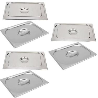 Imagem de Kit 6 Tampa Para Cuba de Inox Gn 1/4 Grande Restaurante Top - Tribosho