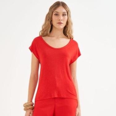 Imagem de Camiseta Linho Colcci Open Feminino-Feminino