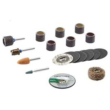 Imagem de Kit De Acessórios De Micro Retífica Para Esmerilhar e Lixar - Sistema EZ Lock Troca Rápida - 18 Peças (Modelo EZ727) - 2615E727AA000 - DREMEL