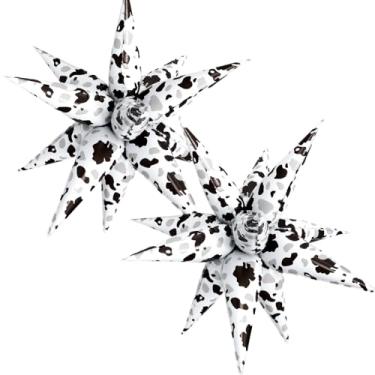 Imagem de Balão de alumínio com estampa de vaca de 81 cm, balão de estrela explosivo 3D para tema de fazenda, cowboy ocidental, aniversário, chá de bebê, casamento rústico, decorações de festa de formatura