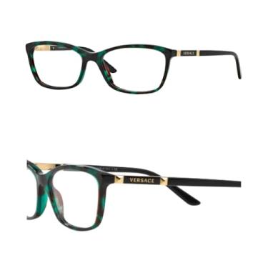 Imagem de Versace VE3186 Óculos não polarizados para mulheres – Armação de acetato borboleta com hastes, kit de óculos eShades incluído, Havana (54 mm), 54 mm