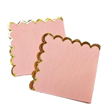 Imagem de 50 guardanapos de jantar de luxo com bordas recortadas de folha dourada guardanapo de coquetel descartável premium de 25 x 25 cm, papel elegante para casamentos, festas de aniversário, chás de bebê