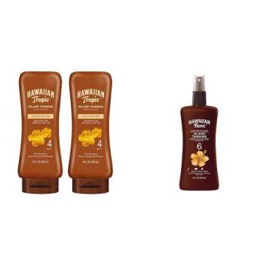 Imagem de Protetor solar, loção e spray de óleo Hawaiian Tropic SPF 4 e 6