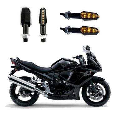 Imagem de KIT 4 Luz Seta Esportiva Pisca de Led Modelo P29 Para Moto Suzuki 650F