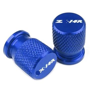 Imagem de CNC Alumínio Motocicleta Válvula de Pneu Núcleo Porta Ar Tampa Acessórios Compatível com Ninja ZX14R ZX 14R 2012-2022 (Azul)