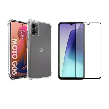 Imagem de Kit Capa Anti Impacto + Película Vidro 3D 9D Protetora P/M.otorola Moto G06