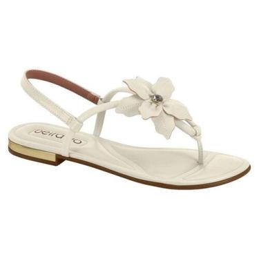 Imagem de Sandália Beira Rio Rasteira - Feminina, Branco off, 36