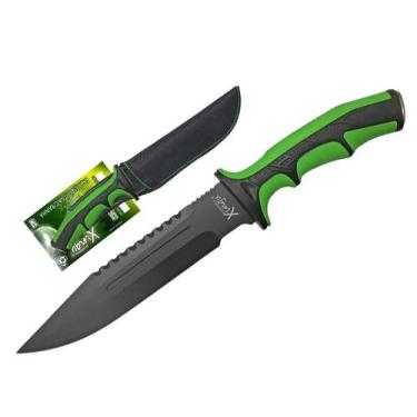 Imagem de Faca Esportiva Xingu XV2909 Cabo Preto/Verde e Lâmina Negra + Bainha