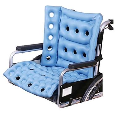 Imagem de Almofada de assento insuflável portátil, almofada de assento ergonómico insuflável de ar assento de dor de pressão quadrada anti-escaras, para cadeira de rodas e uso diário, azul