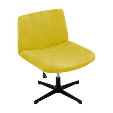 Imagem de Kitegrese Capas de cadeira de escritório com pernas cruzadas elásticas, capa larga para assento de escritório moderna, giratória, para sala de estar e quarto (verde grama)