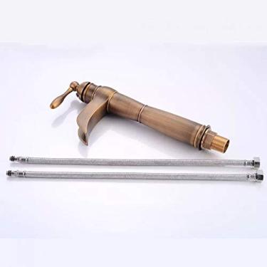 Imagem de Torneiras, pia do banheiro, torneiras de lavatório, torneiras misturadoras de pia de vaso de banheiro, água fria e quente, latão, banheiro, cachoeira, guindaste/formiga/a