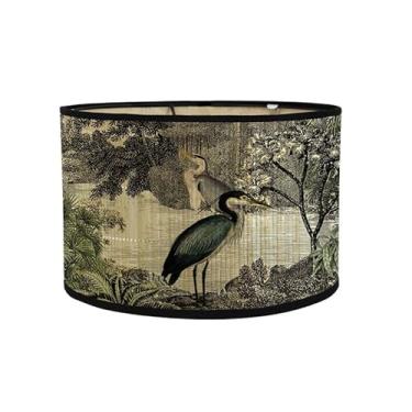 Imagem de Abajur E27 Vintage Bambu Abajur Padrão Flor Lanterna Sombra Acessório de Luz para Candeeiro de Mesa Pendente Luz de Chão (E)