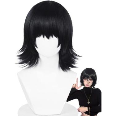 Imagem de Peruca de cosplay meio a meio Shi-zuku Short Black Anime Hunter-Killer